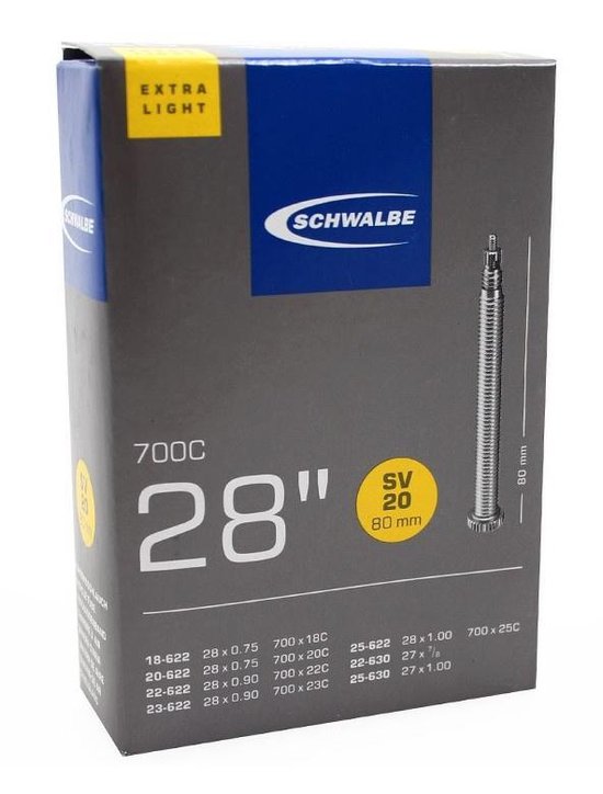 Schwalbe Binnenband 27/28 X 0.75/1.00 (18/25-622/630) Fv 80 Mm - Zwart