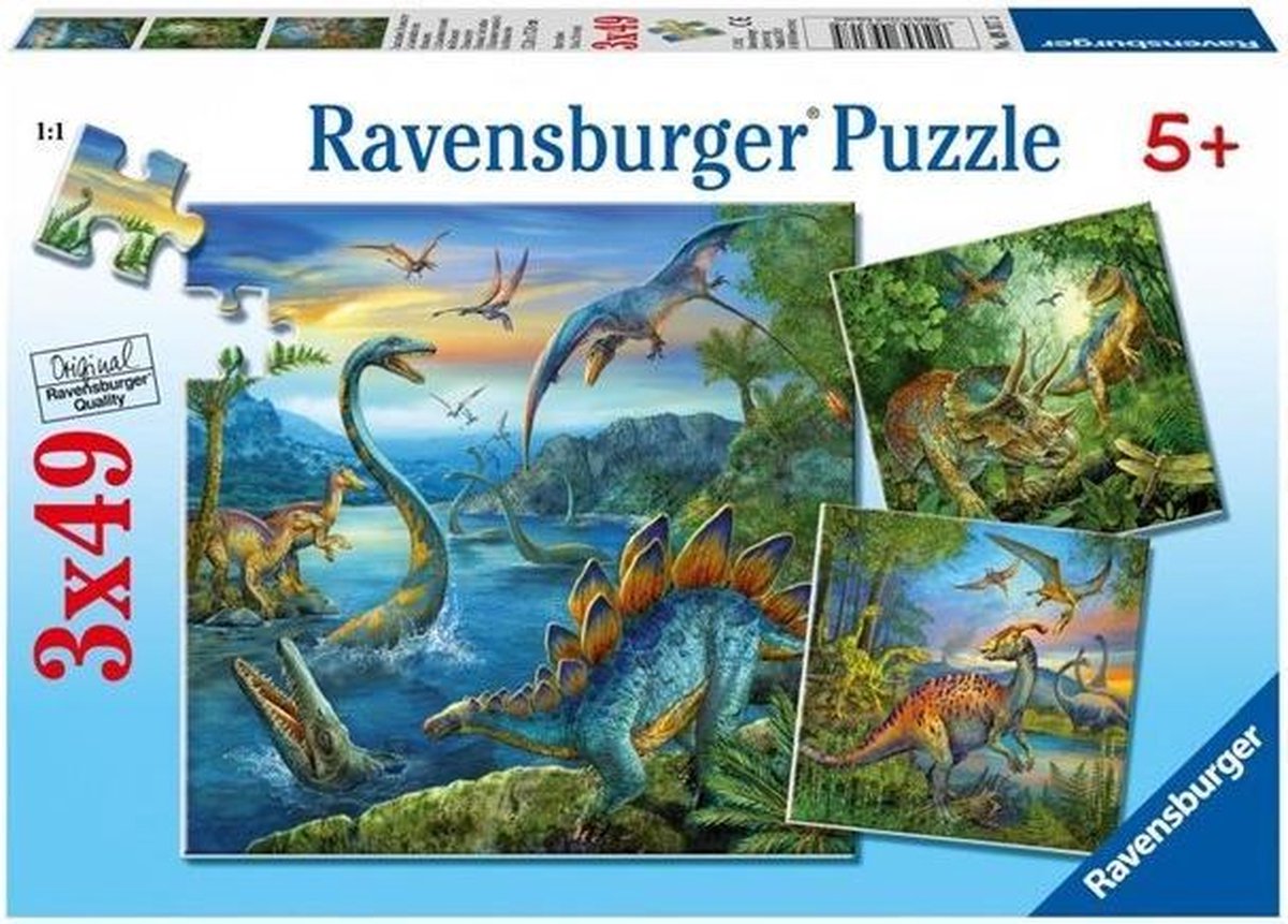 Ravensburger Puzzel Dinosaurus - 3 X 49 Stukjes