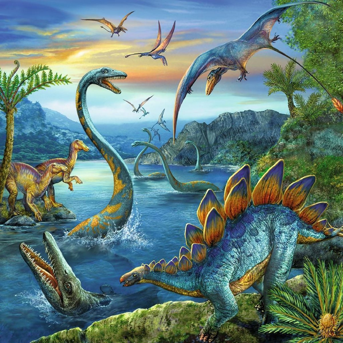 Ravensburger Puzzel Dinosaurus - 3 X 49 Stukjes