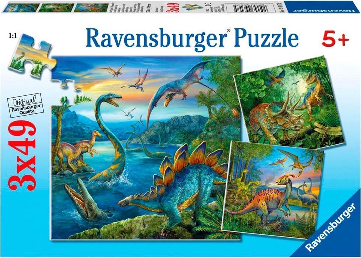Ravensburger Puzzel Dinosaurus - 3 X 49 Stukjes