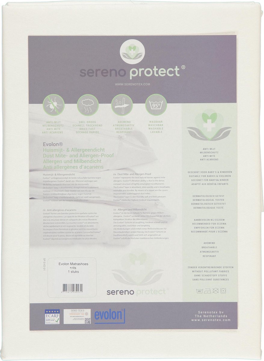 Briljant Matrasvernieuwer/beschermer Anti Allergie Evolon (25cm)-140 X 200 Cm