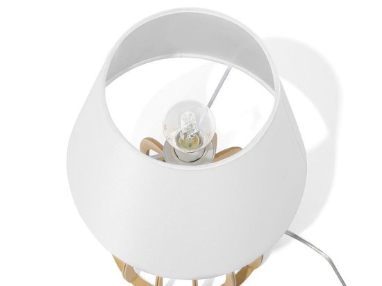 Beliani Agueda Tafellamp Hout 22 X 22 Cm - Wit