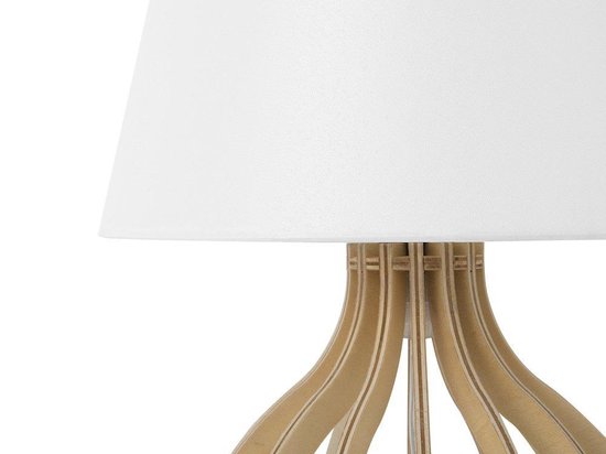 Beliani Agueda Tafellamp Hout 22 X 22 Cm - Wit