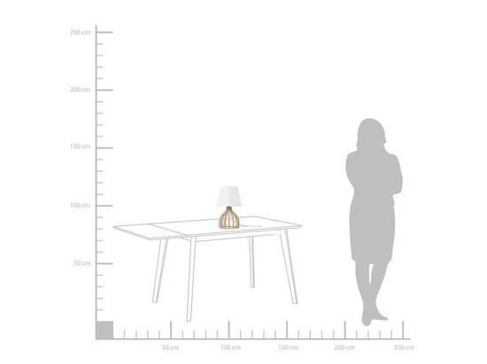 Beliani Agueda Tafellamp Hout 22 X 22 Cm - Wit