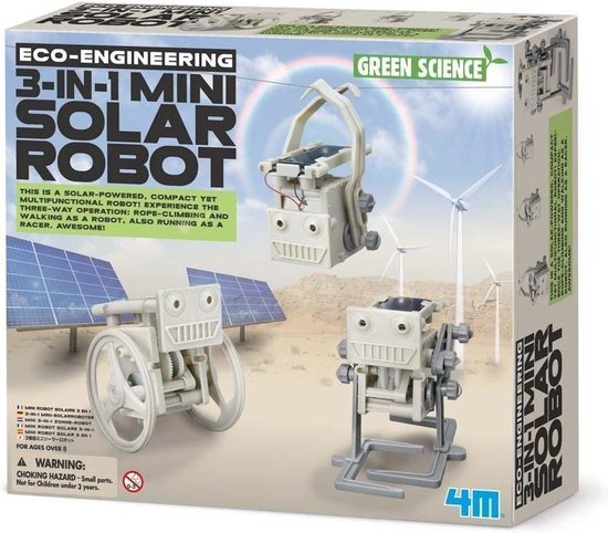 4M Eco Engineering 3 In 1 Mini Solar Robot - Wit