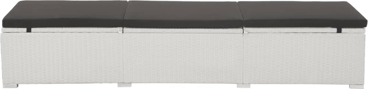 Vidaxl Ligbed Met Kussen Poly Rattan - Wit