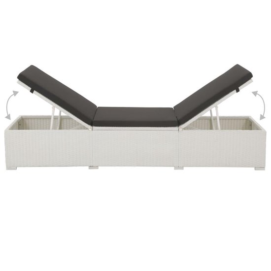 Vidaxl Ligbed Met Kussen Poly Rattan - Wit