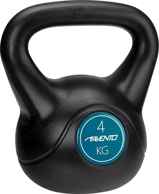 Avento Kettlebell 4 Kg/blauw - Zwart