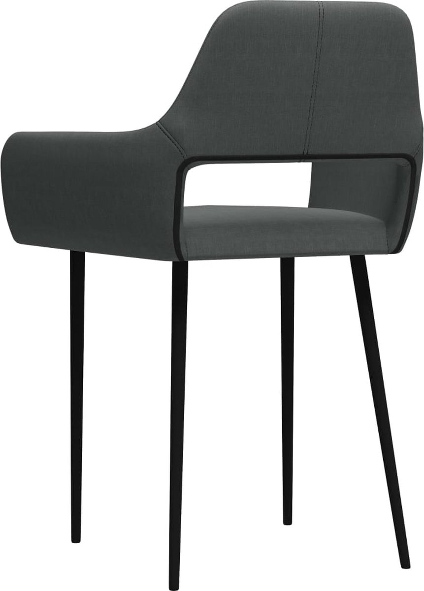 Vidaxl Eetkamerstoelen 2 St Stof Donker - Grijs