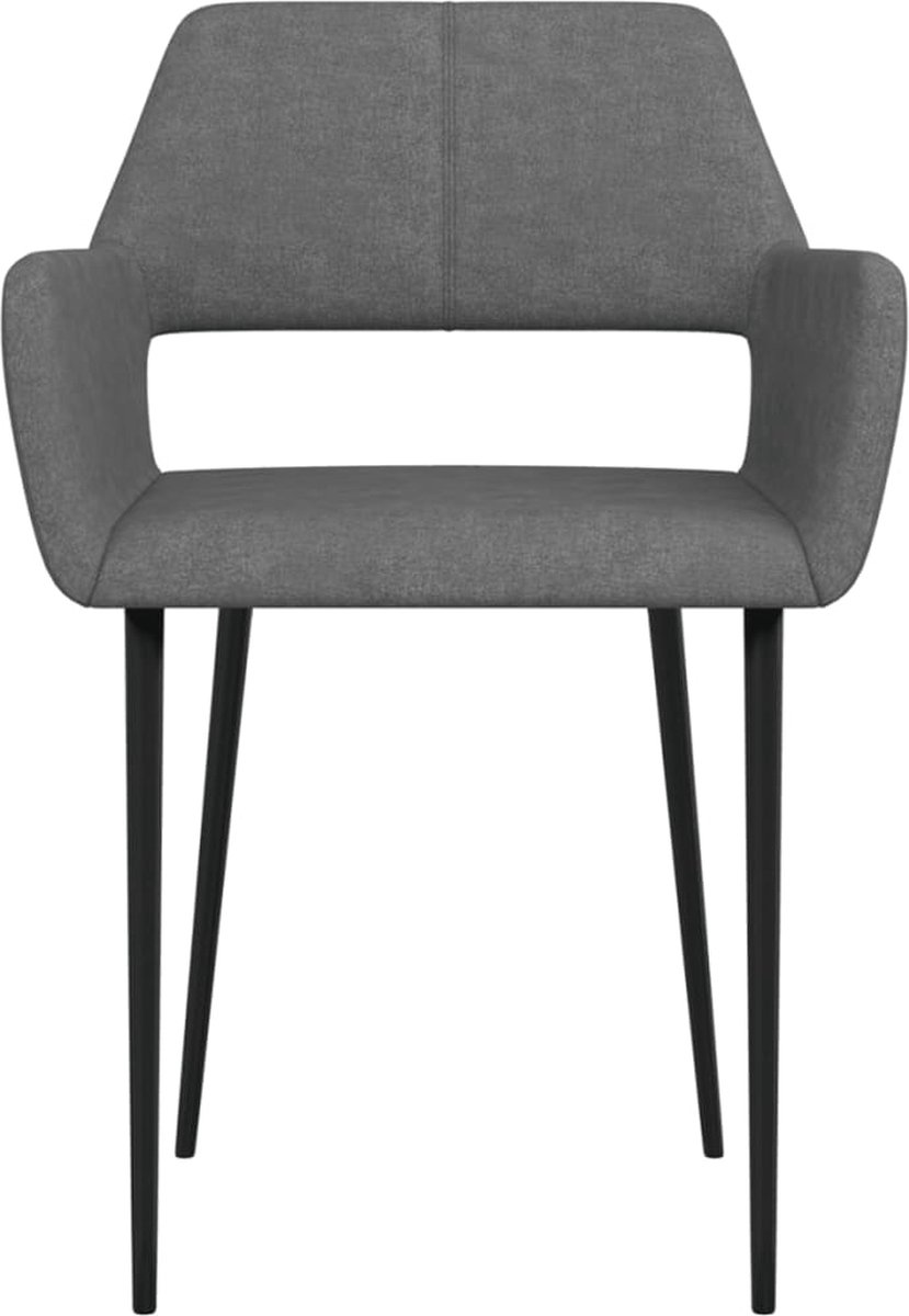 Vidaxl Eetkamerstoelen 2 St Stof Donker - Grijs