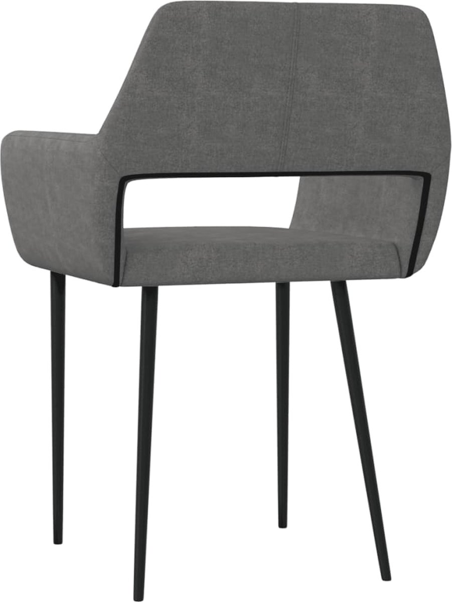 Vidaxl Eetkamerstoelen 2 St Stof Donker - Grijs