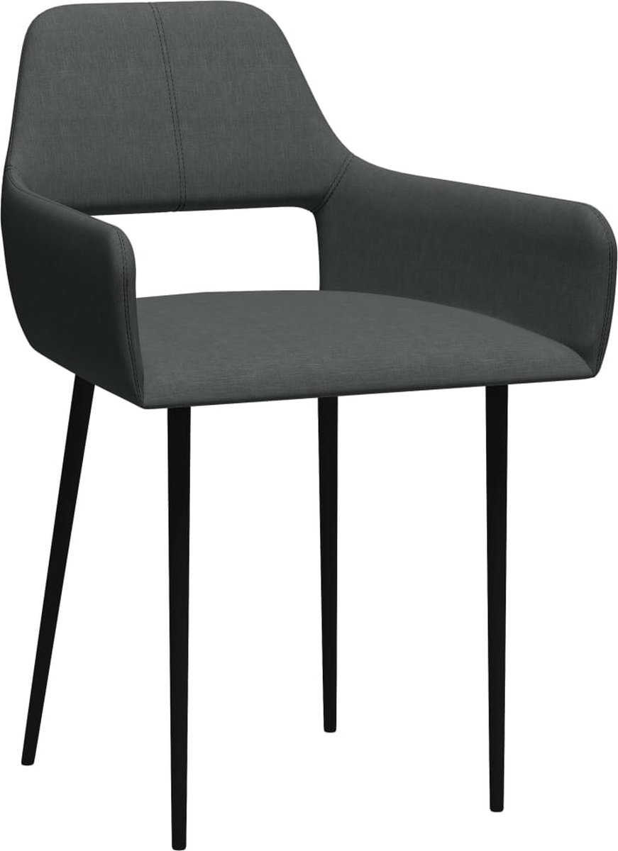 Vidaxl Eetkamerstoelen 2 St Stof Donker - Grijs