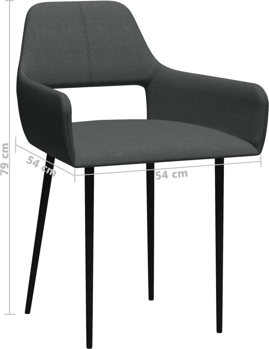 Vidaxl Eetkamerstoelen 2 St Stof Donker - Grijs