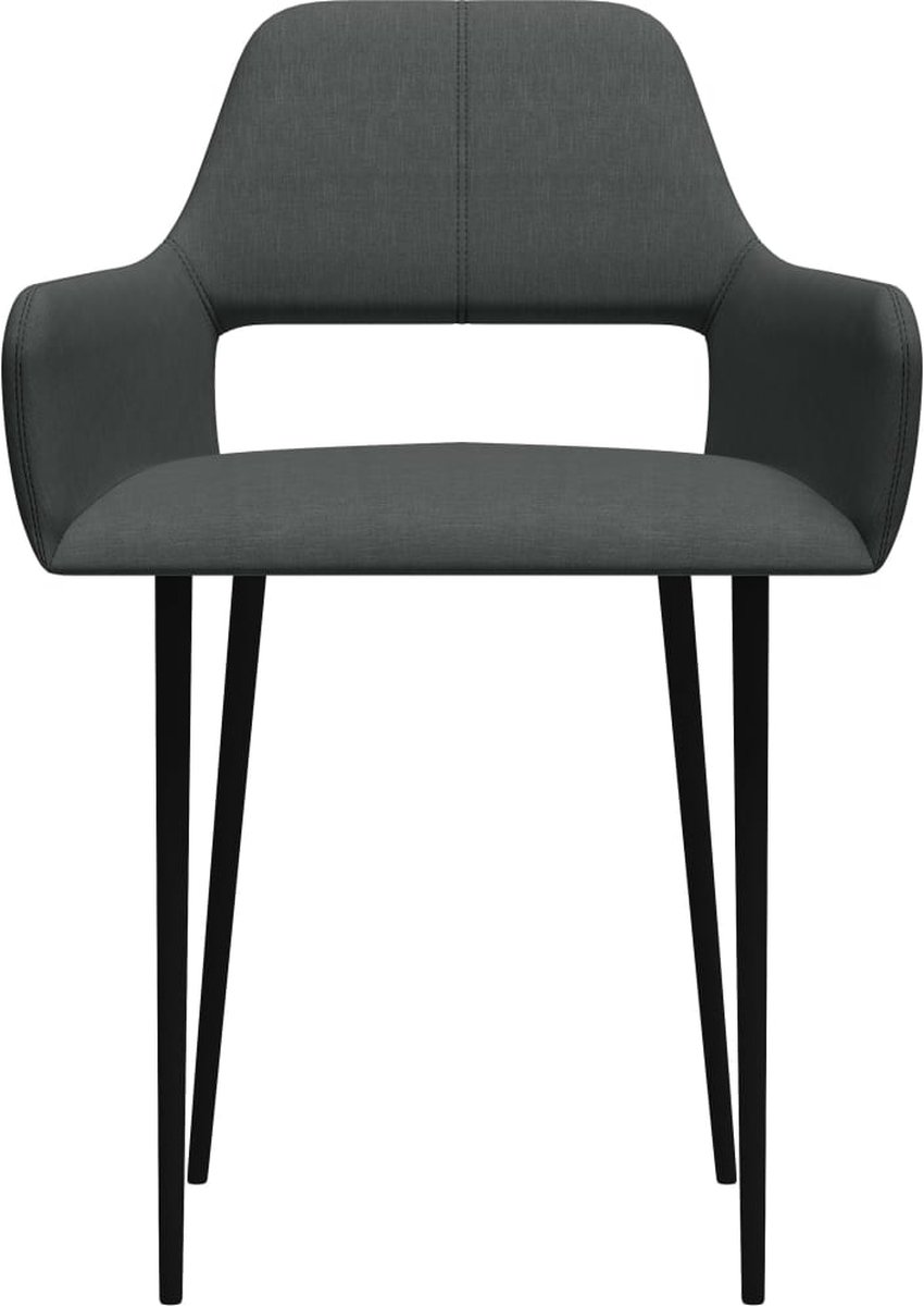Vidaxl Eetkamerstoelen 2 St Stof Donker - Grijs