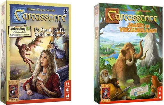 999Games Spellenbundel - 2 Stuks - Carcassonne De Draak, De Fee En De Jonkvrouw & Jagers En Verzamelaars