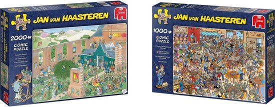 Jumbo Jan Van Haasteren - Puzzelset - Nk Puzzelen 1000 Stukjes & De Kunstmarkt 2000 Stukjes