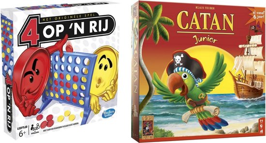 Hasbro Spellenbundel - Bordspel - 2 Stuks - 4 Op 'N Rij & Catan Junior