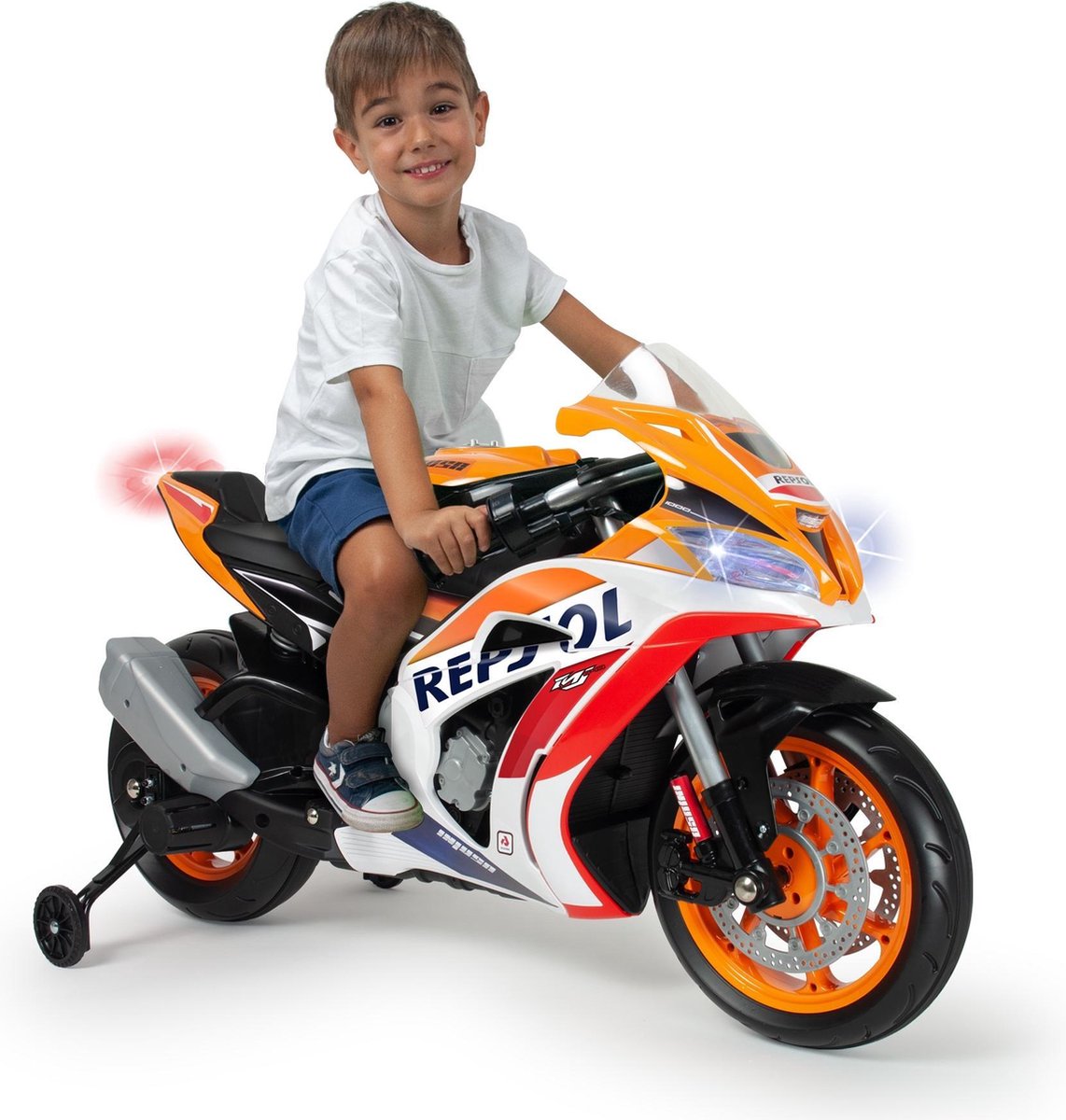Injusa Accuvoertuig Motorfiets Repsol 12v 113 Cm/wit - Oranje