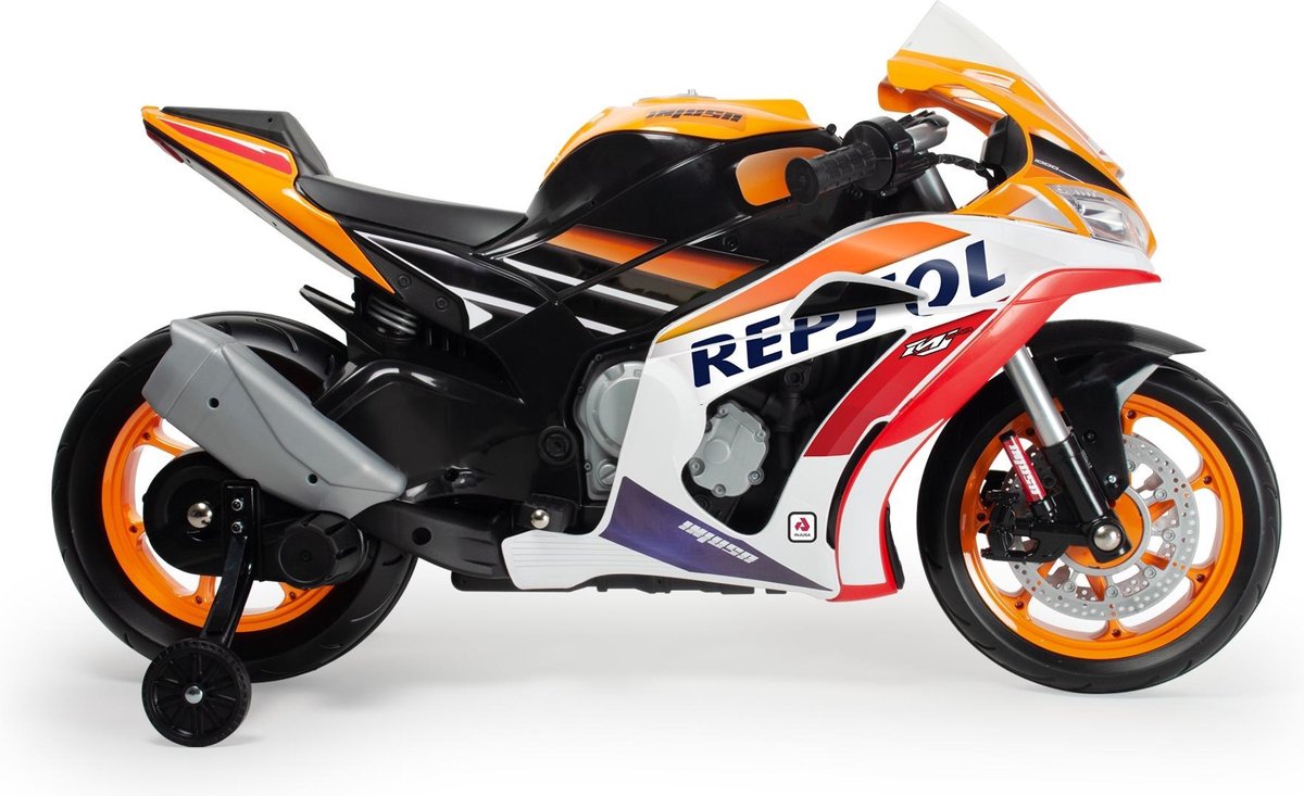 Injusa Accuvoertuig Motorfiets Repsol 12v 113 Cm/wit - Oranje