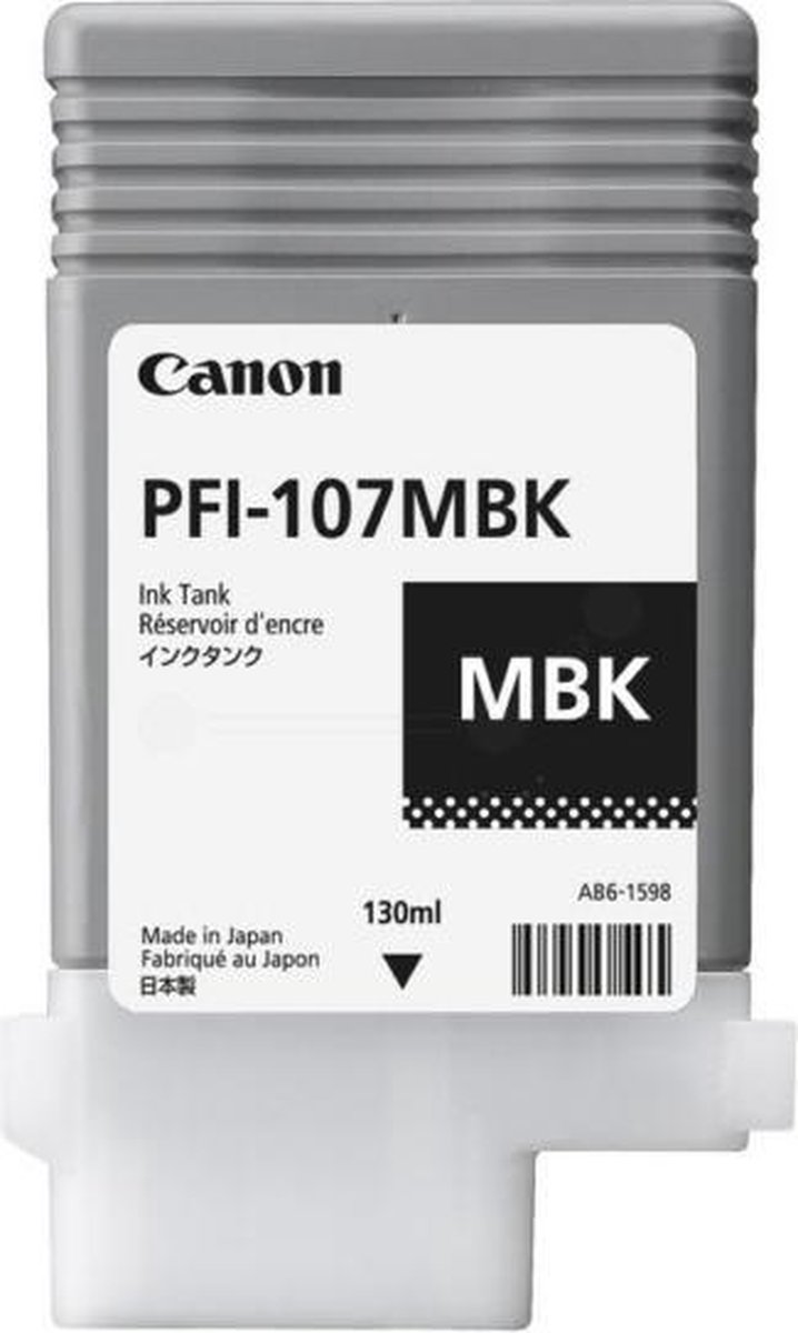 Canon PFI-107MBK inktcartridge Original Mat 1 stuk(s) - Zwart