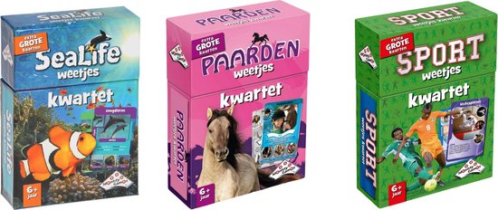 Identity Games Spellenbundel - Kwartet - 3 Stuks - Sealife Kwartet & Paarden Kwartet & Sport Weetjes Kwartet