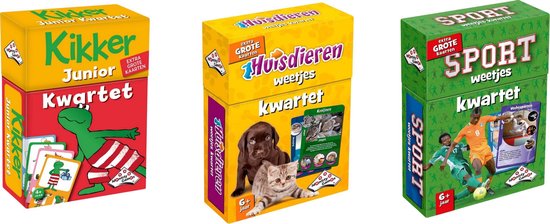 Identity Games Spellenbundel - Kwartet - 3 Stuks - Kikker Junior Kwartet & Huisdieren Kwartet & Sport Weetjes Kwartet