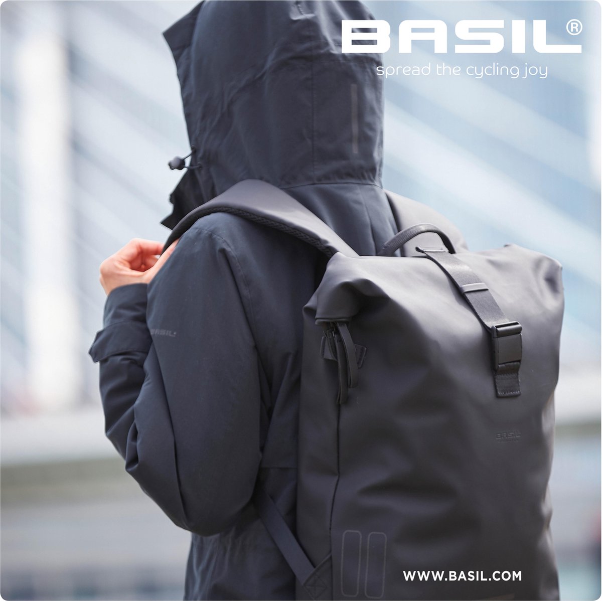 Basil Fietstas Soho Nordlicht 17 Liter Polyester/neopreen - Zwart