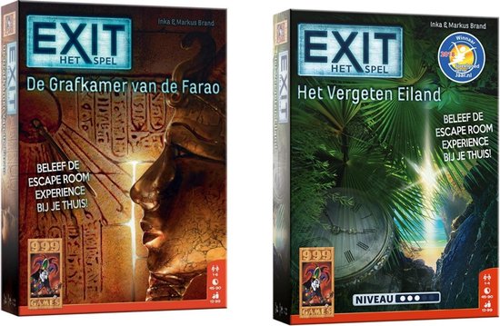 999Games Spellenbundel - 2 Stuks - Bordspel - Exit De Grafkamer Van De Farao & Exit Het Vergeten Eiland