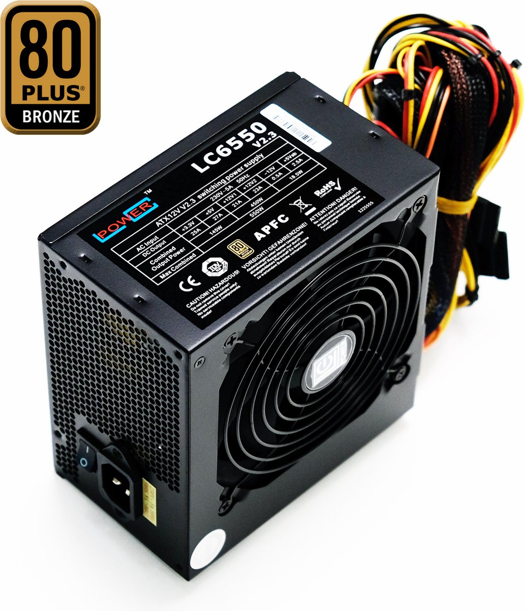 LC Power LC-Power LC6550 V2.3 550W ATX power supply unit - Zwart