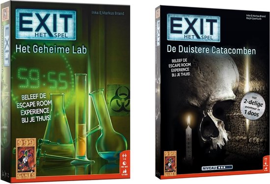 999Games Spellenbundel - 2 Stuks - Bordspel - Exit - Het Geheime Lab & De Duistere Catacomben