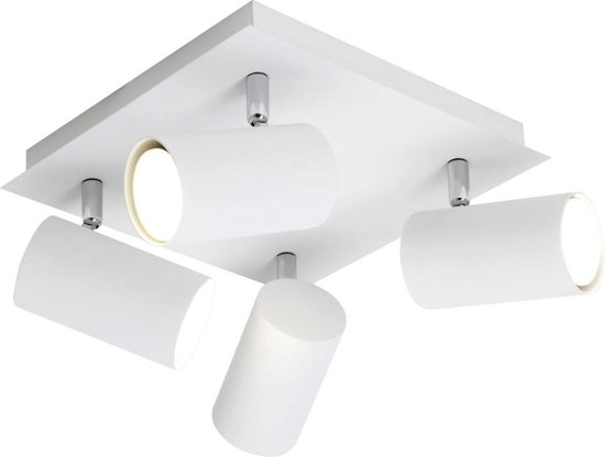 BES LED Led Plafondspot - Trion Mary - Gu10 Fitting - 4-lichts - Vierkant - Mat - Aluminium - Wit