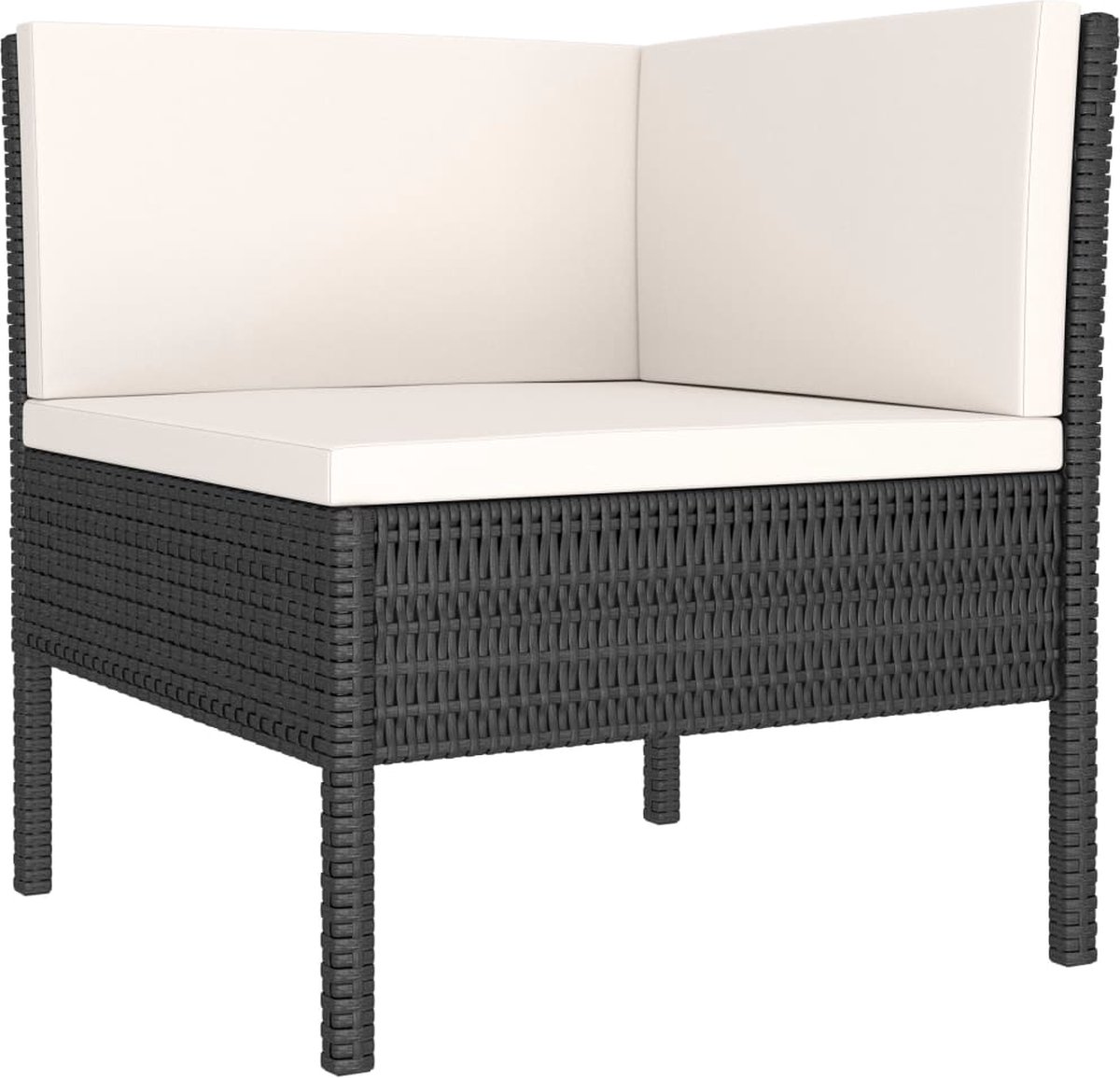 Vidaxl 6-delige Loungeset Met Kussens Poly Rattan - Zwart