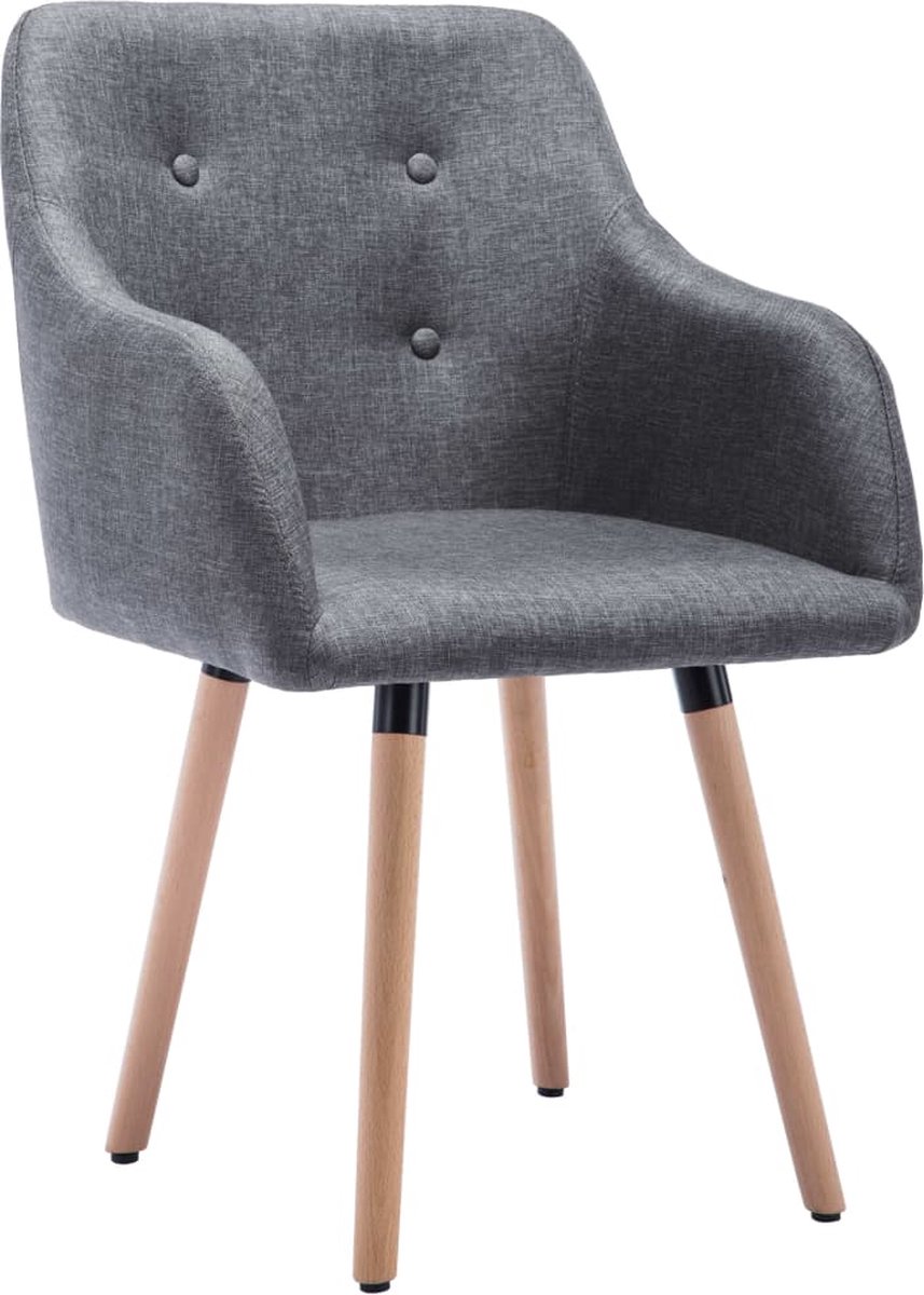 Vidaxl Eetkamerstoelen 4 St Stof Donker - Grijs
