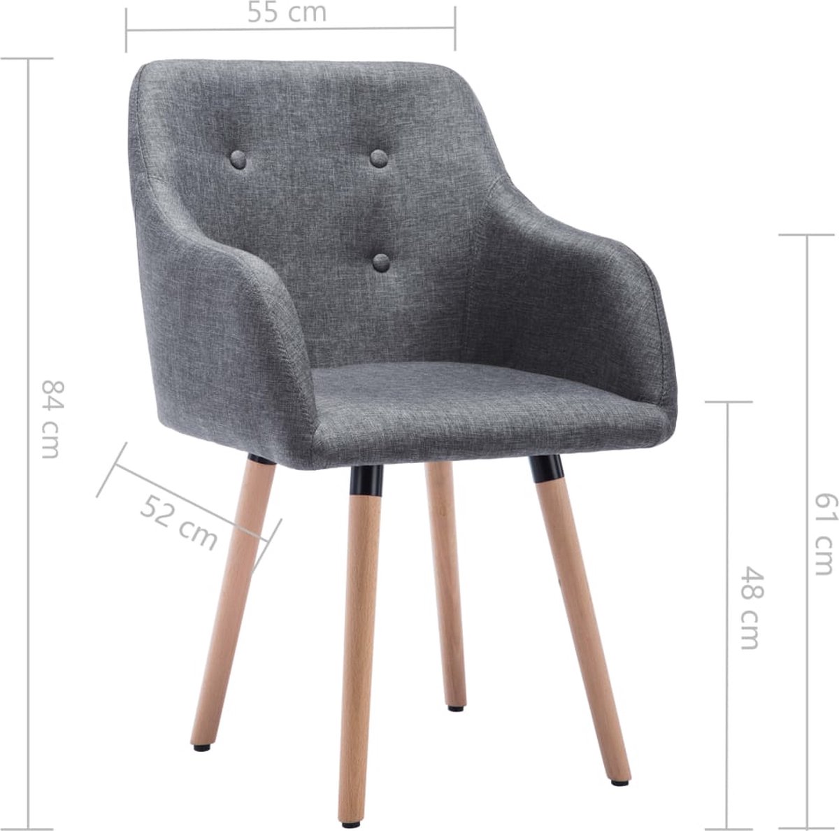 Vidaxl Eetkamerstoelen 4 St Stof Donker - Grijs