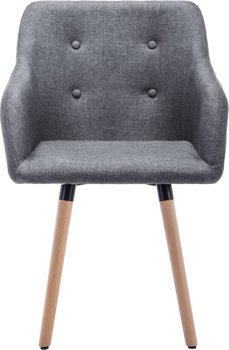 Vidaxl Eetkamerstoelen 4 St Stof Donker - Grijs