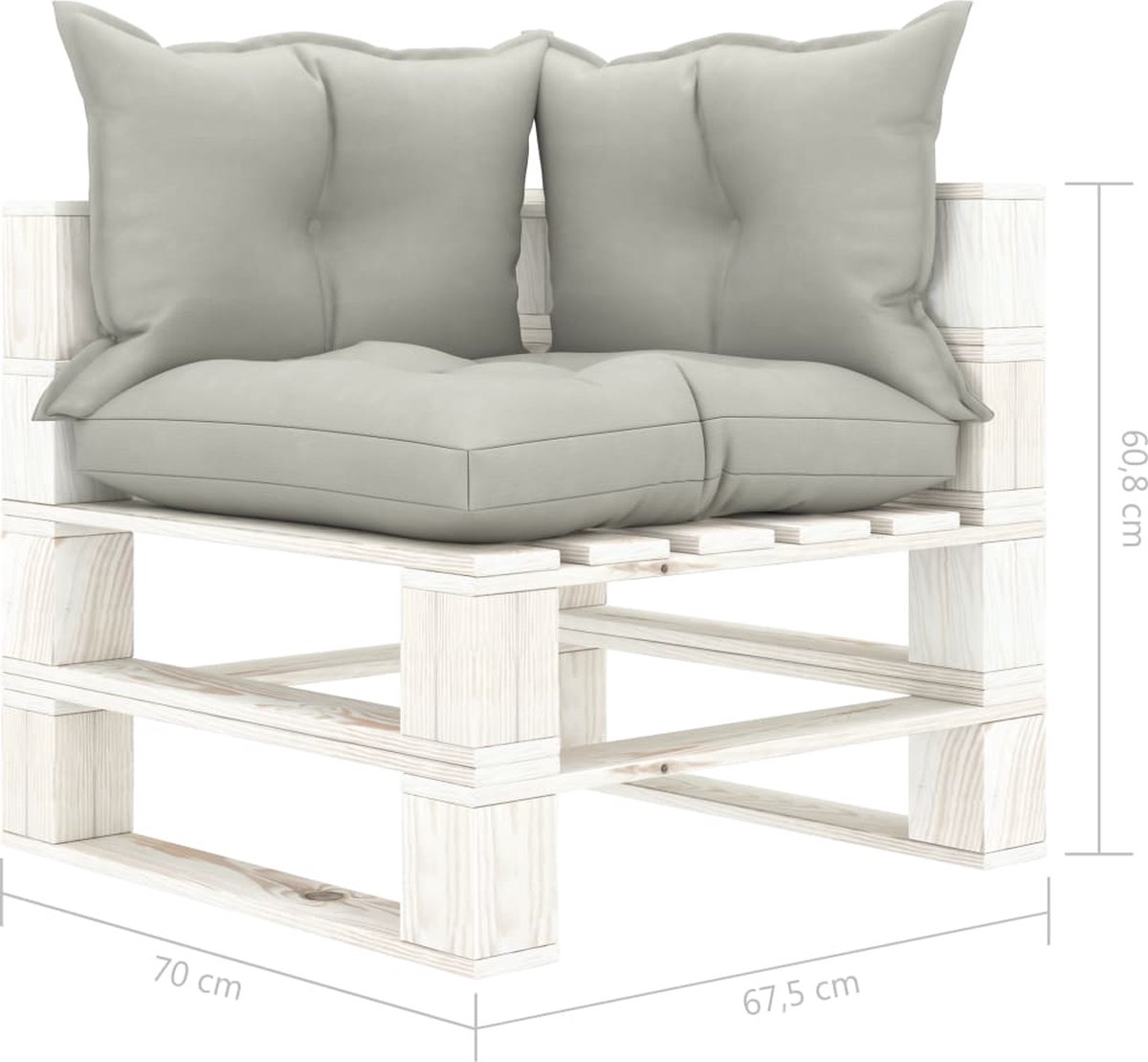 Vidaxl Tuinbank 2-zits Met Taupekleurige Kussens Pallet Hout - Bruin