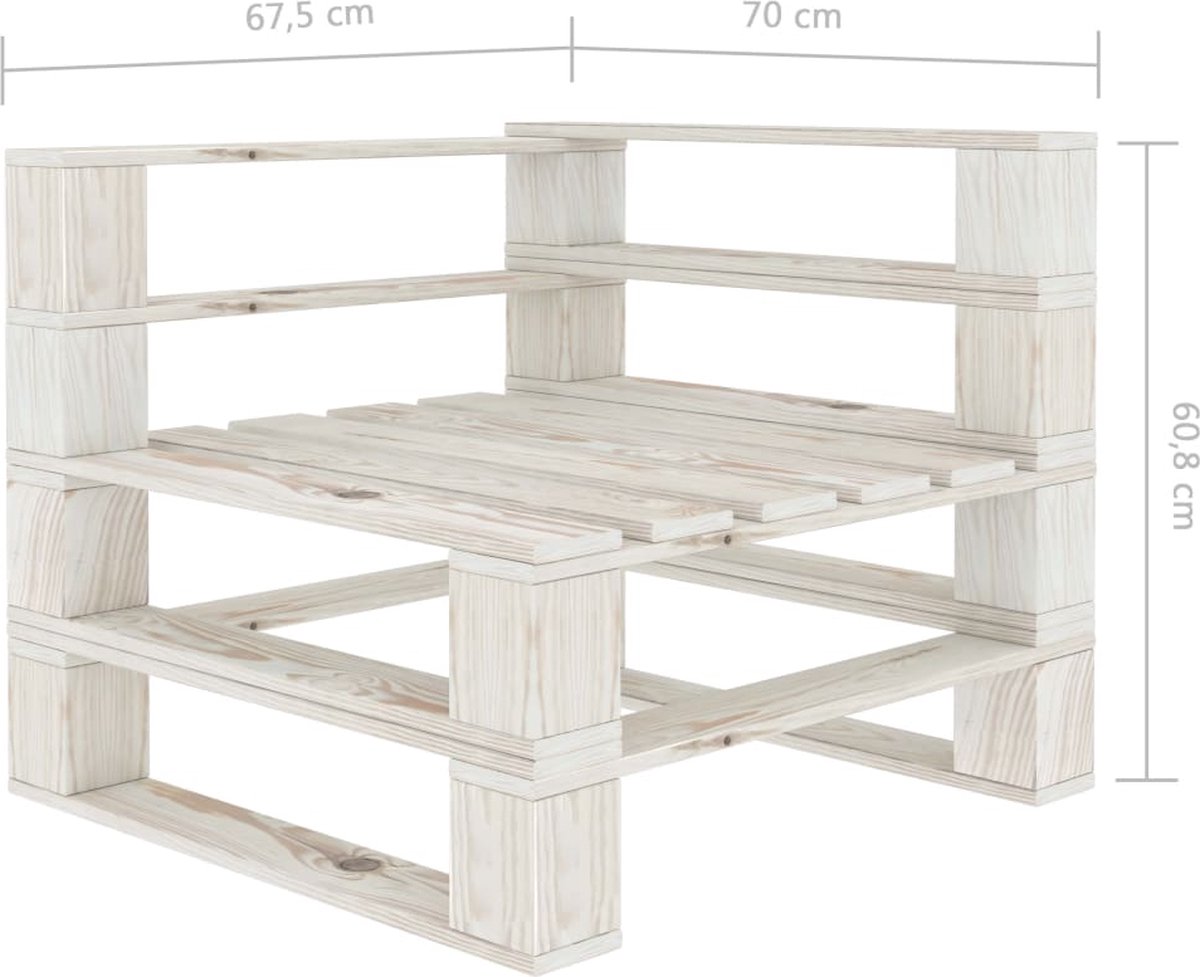 Vidaxl Tuinbank 2-zits Met Crèmekleurige Kussens Pallet Hout