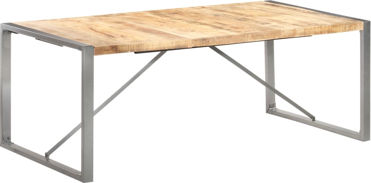 Vidaxl Eettafel 200x100x75 Cm Massief Ruw Mangohout - Bruin
