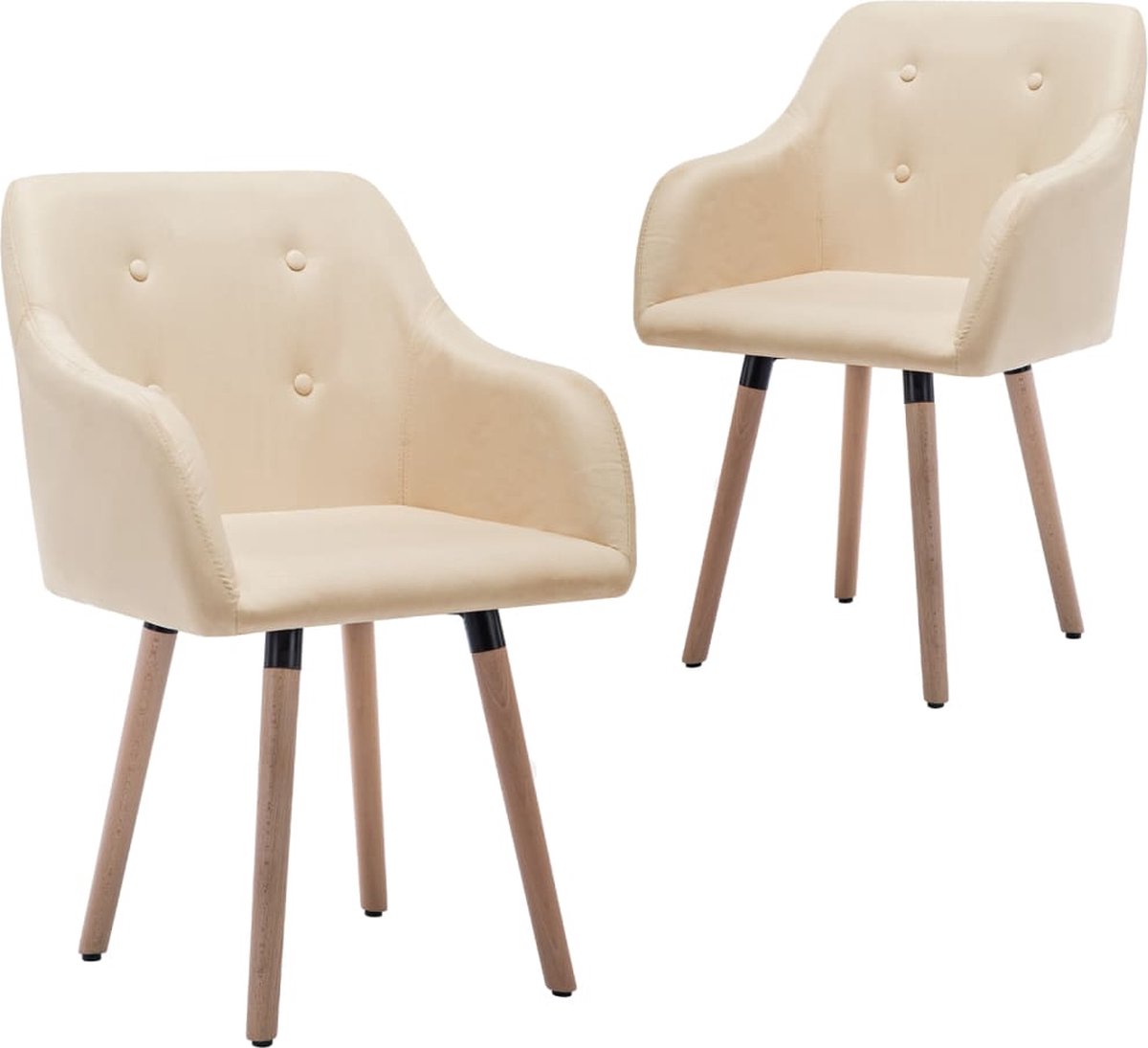 Vidaxl Eetkamerstoelen 2 St Stof Crème