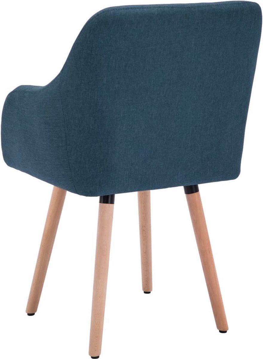 Vidaxl Eetkamerstoelen 2 St Stof - Blauw