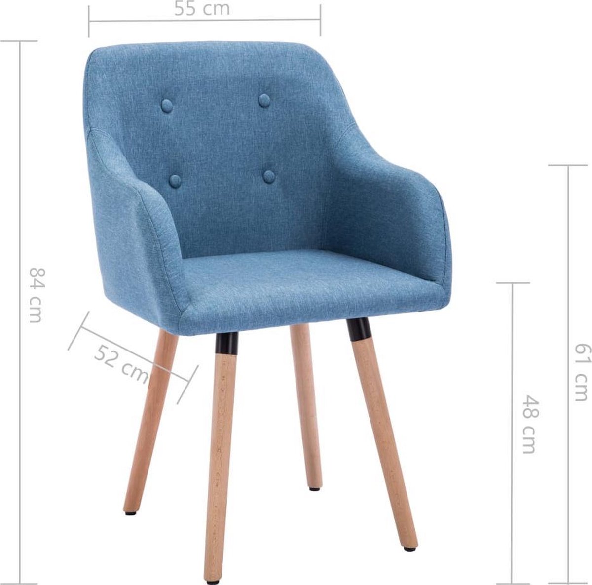 Vidaxl Eetkamerstoelen 2 St Stof - Blauw