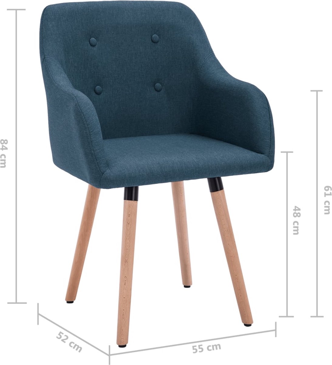 Vidaxl Eetkamerstoelen 2 St Stof - Blauw