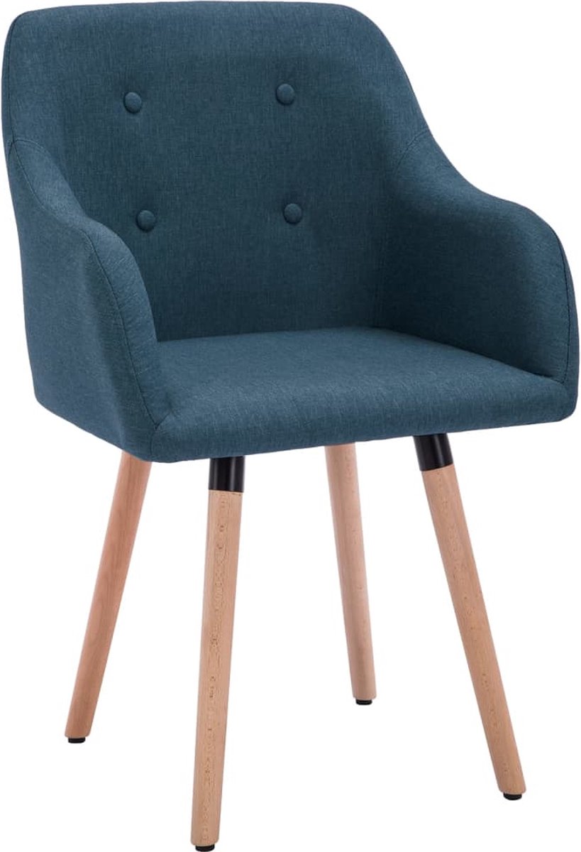 Vidaxl Eetkamerstoelen 2 St Stof - Blauw
