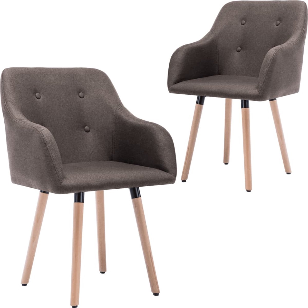 Vidaxl Eetkamerstoelen 2 St Stof Taupe - Bruin