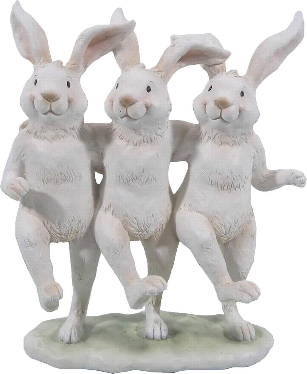 Clayre & Eef Decoratie Beeld Konijnen 6pr3189 16*9*19 Cm - Meerkleurig