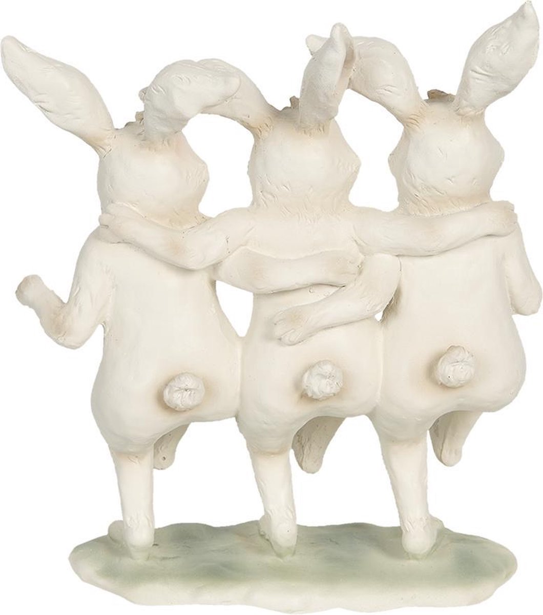 Clayre & Eef Decoratie Beeld Konijnen 6pr3189 16*9*19 Cm - Meerkleurig