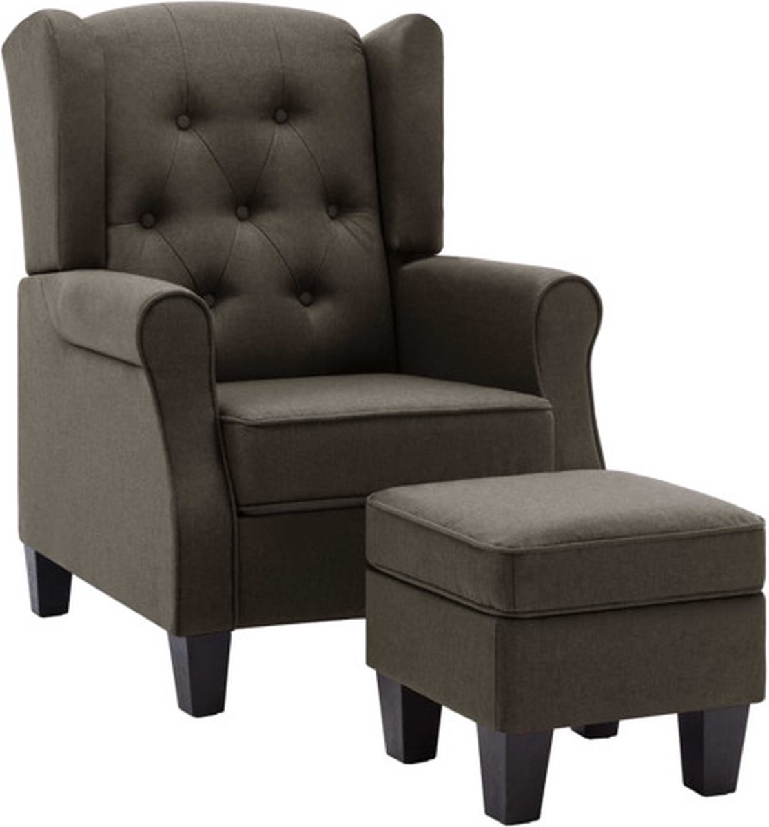 Vidaxl Fauteuil Met Voetenbankje Stof Taupe