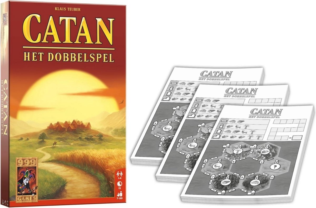 Spellenset - 2 Stuks - Catan Dobbelspel - Dobbelspel & Scoreblok 3 Stuks