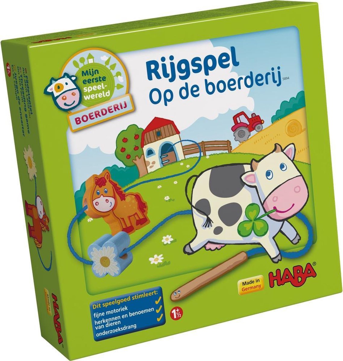 HABA Rijgspel Boerderij Junior Hout 15-delig (Fra)