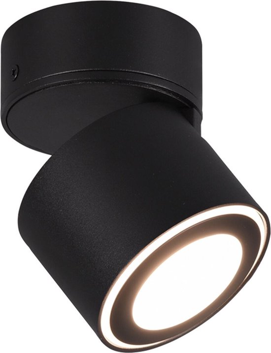 BES LED Led Plafondspot - Trion Tarus - 4w - Warm Wit 3000k - 1-lichts - Rond - Mat - Aluminium - Zwart